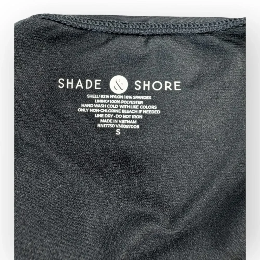 Shade & Shore Black High Waist Cheeky Bikini Bottom Size small